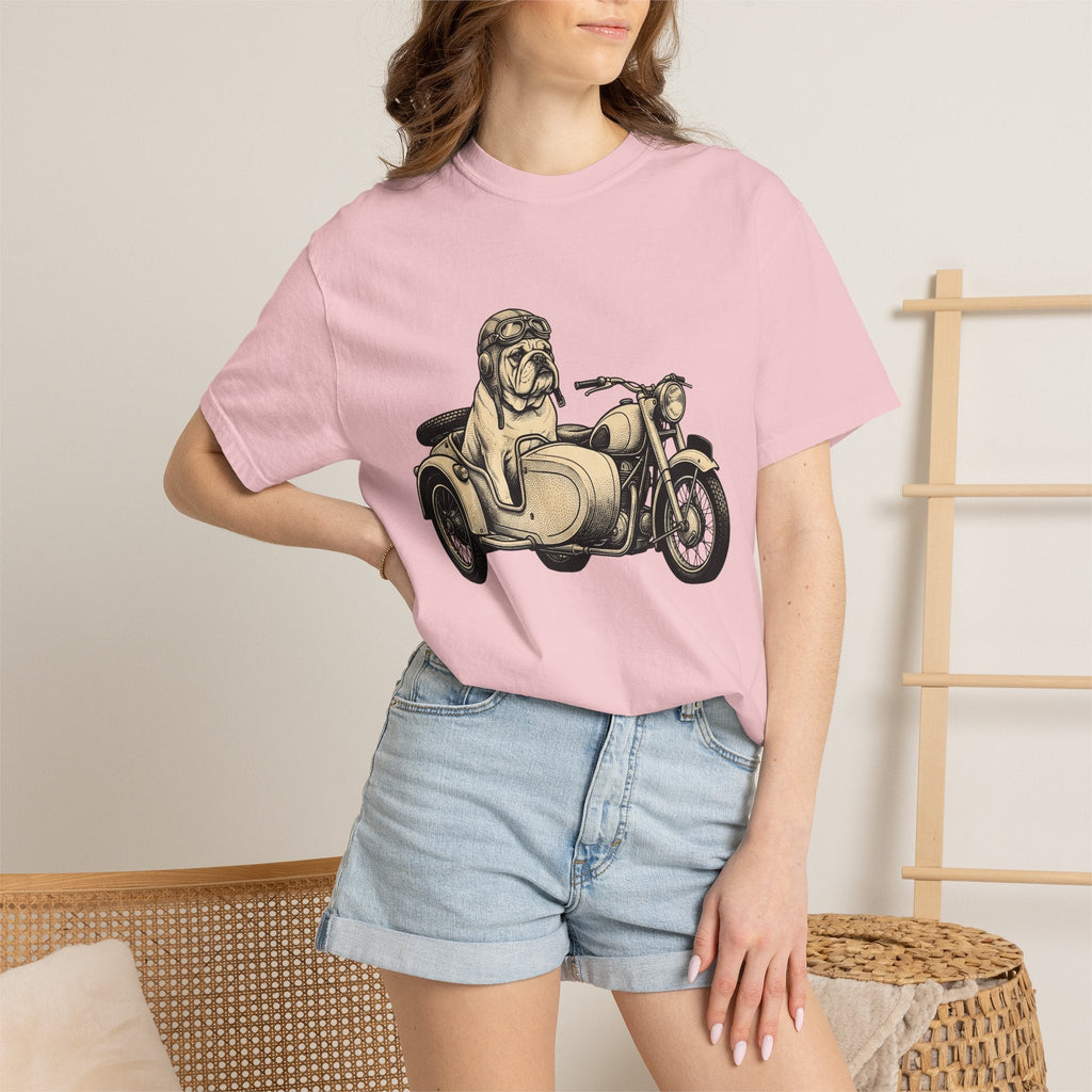Bulldog Motorcycle Shirt Dog Biker Unisex Gift Vintage Tee product image 12