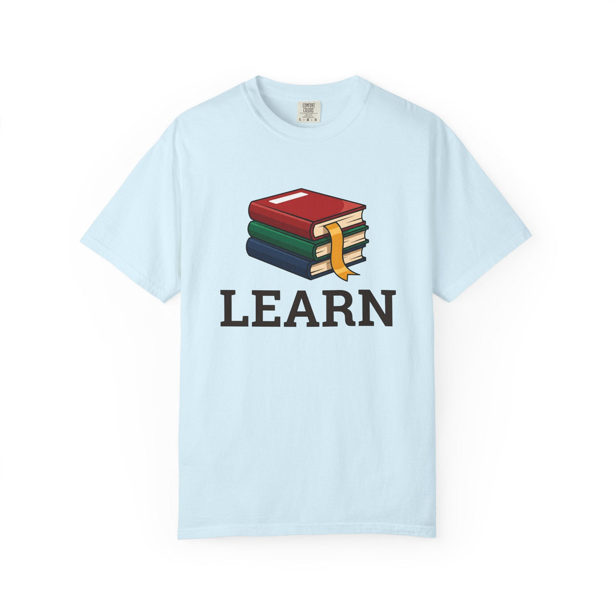 Stacked Books Cartoon T-Shirt – Bookish Teacher Reading product image 2