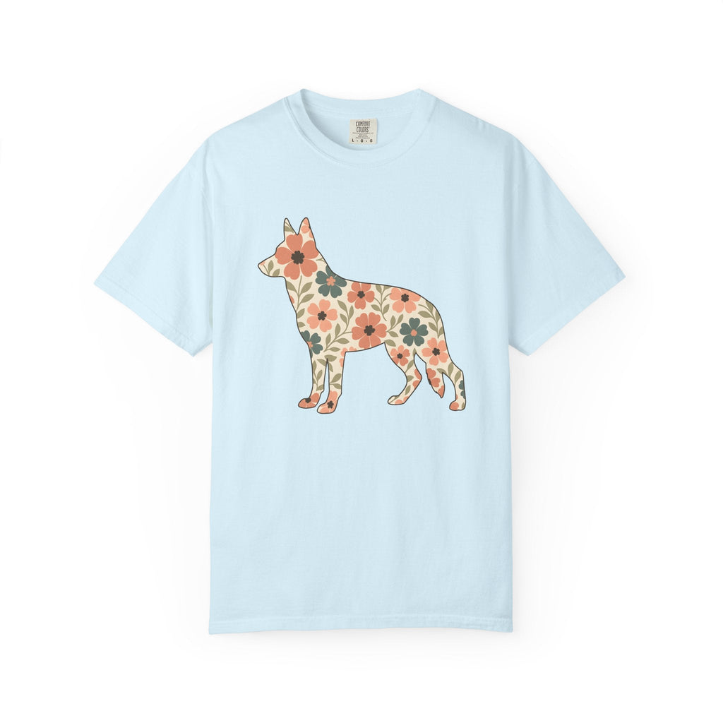 German Shepherd Puppy Shirt Dog Critters Unisex Gift Flower product image 2