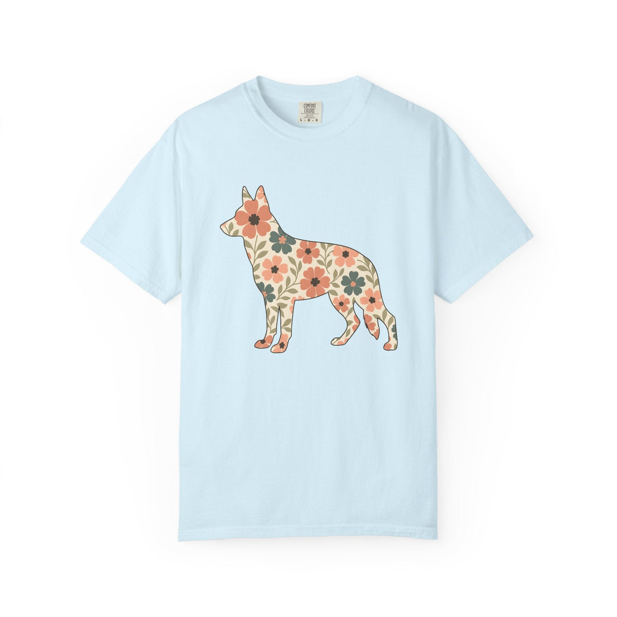 German Shepherd Puppy Shirt Dog Critters Unisex Gift Flower product image 2