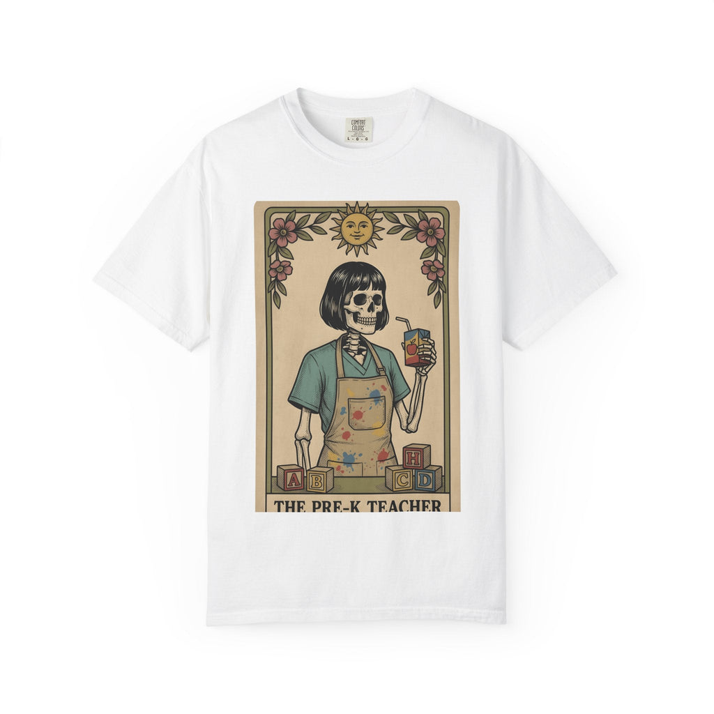Skeleton Professor Tarot Card T-Shirt – Funny Halloween product image 1