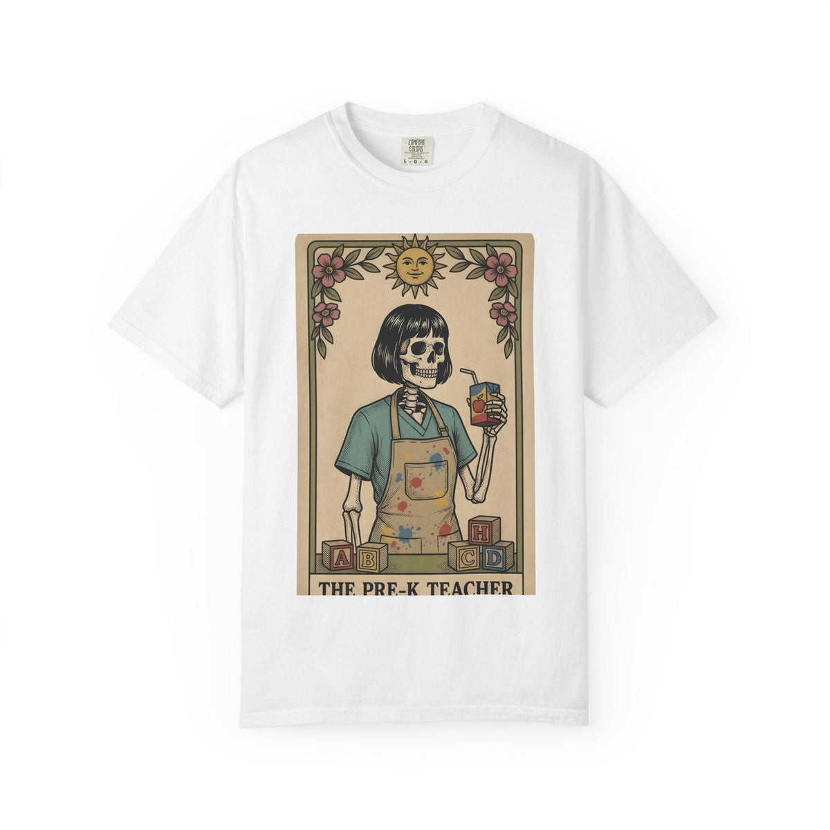 Skeleton Professor Tarot Card T-Shirt – Funny Halloween product image 1