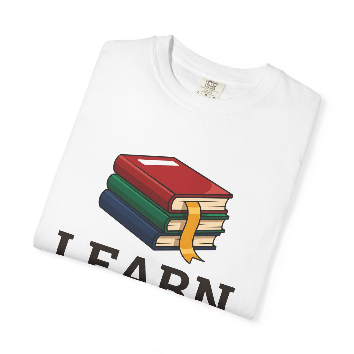 Stacked Books Cartoon T-Shirt – Bookish Teacher Reading product image 5