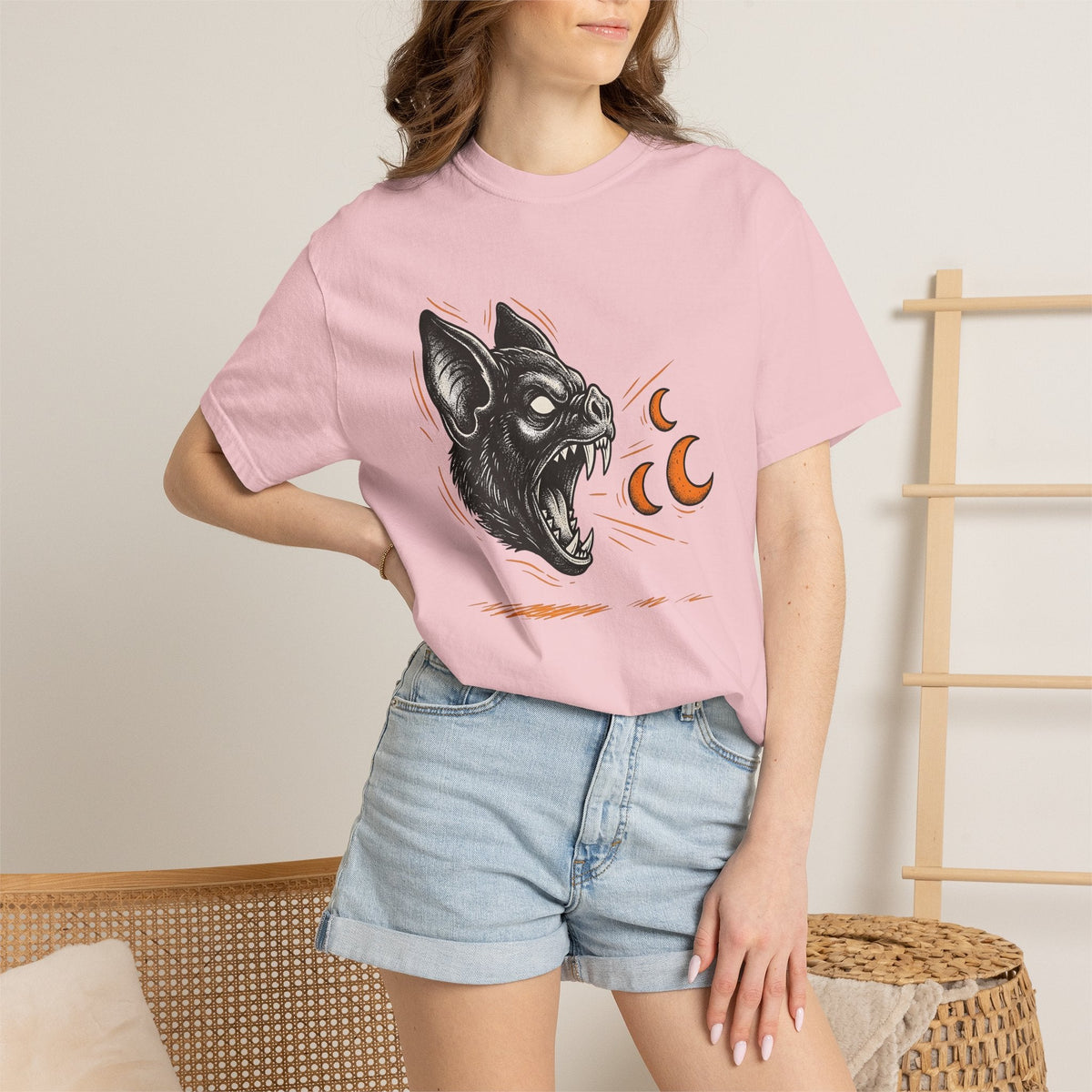 Bat Head Tattoo Style T-Shirt – Gothic Halloween Horror product image 13