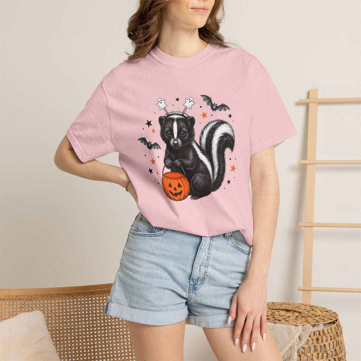 Skunk Spooky Shirt Halloween Animals Seasonal Gift Women product image 13