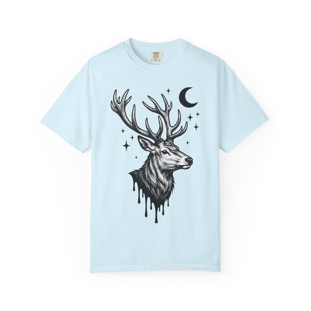 Buck Horns Shirt Boho Chic Forest Unisex Gift Cartoon Tee product image 2