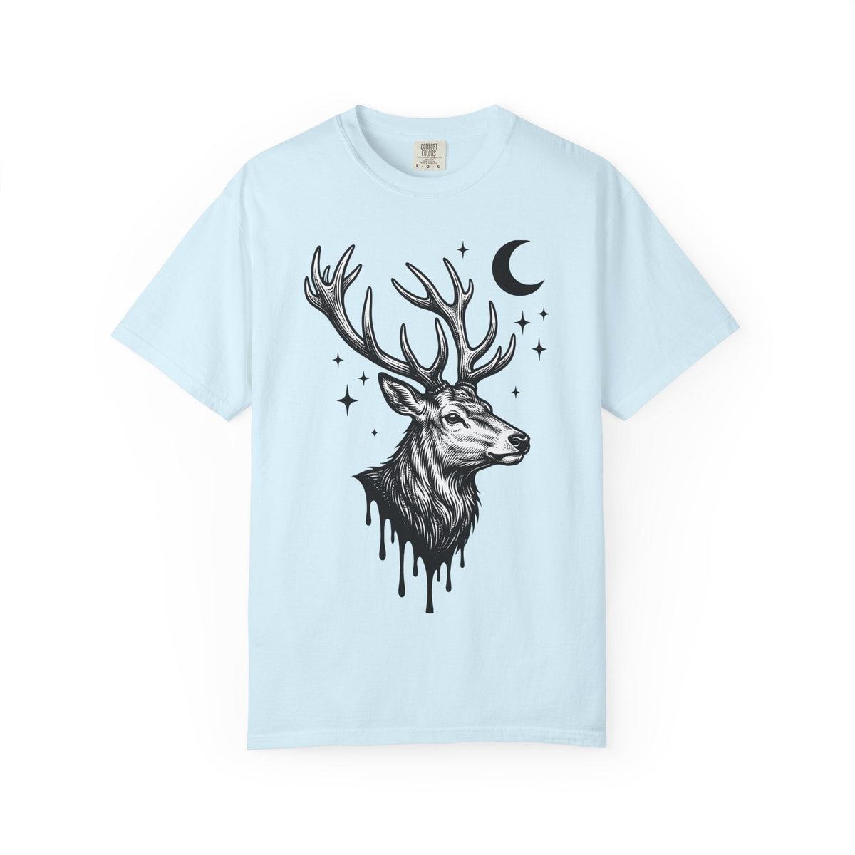 Buck Horns Shirt Boho Chic Forest Unisex Gift Cartoon Tee product image 2