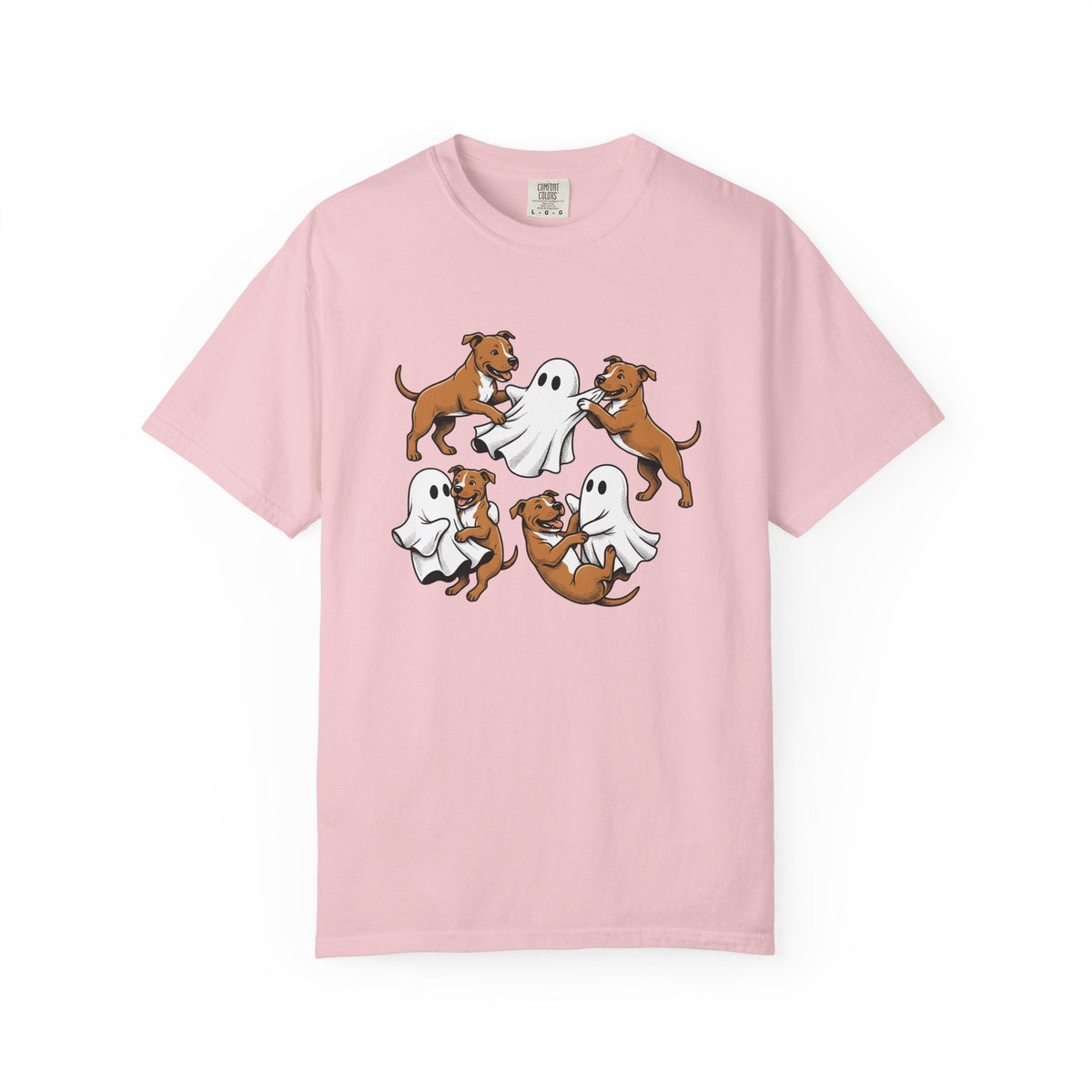 Ghost Pitbull Puppy Shirt Dog Funny Unisex Gift Comic Tee product image 3