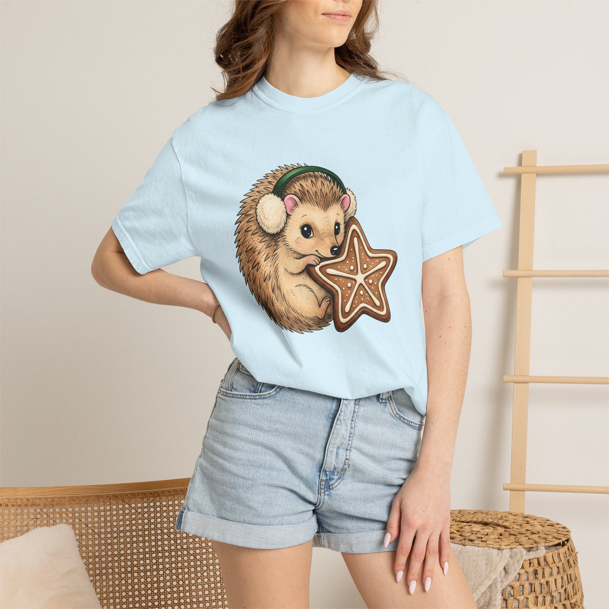 Hedgehog Cookie Shirt Animals Holiday Unisex Gift Cute Tee product image 9