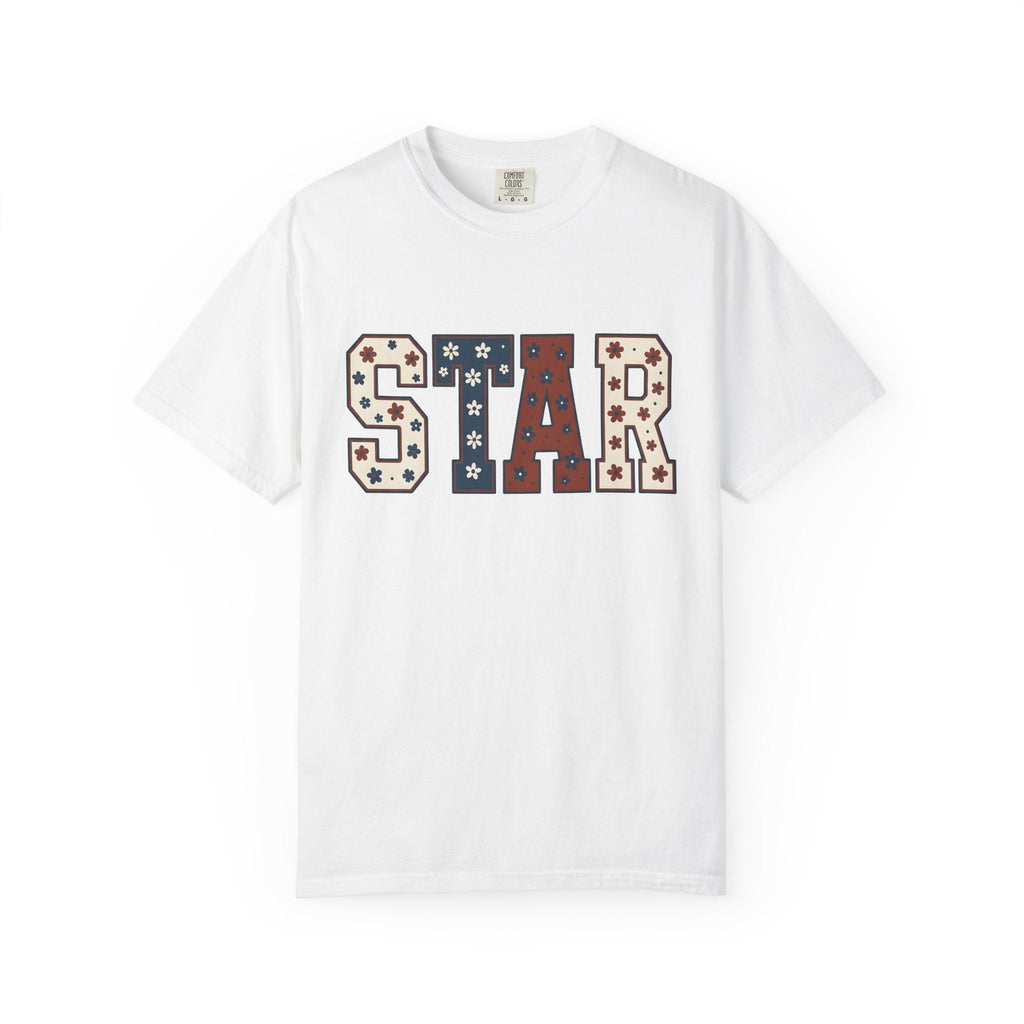 Floral Block Letters Shirt 4th Of July Summer Unisex Gift product image 1