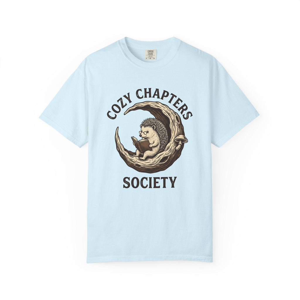 Hedgehog Book Moon Doodle T-Shirt – Cozy Bookish Reading product image 2