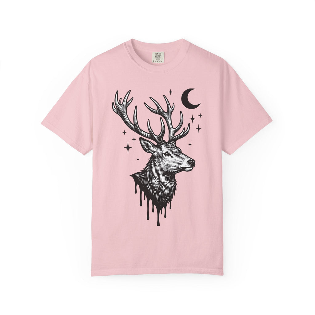 Buck Horns Shirt Boho Chic Forest Unisex Gift Cartoon Tee product image 3