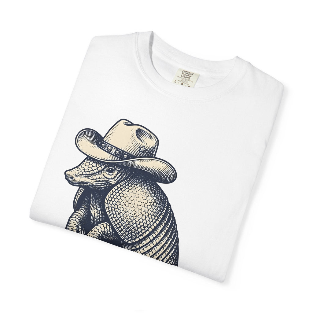 Armadillo Cowboy Hat Shirt Cowgirl Creatures Gift for Women Farmhouse Tee Cowboy