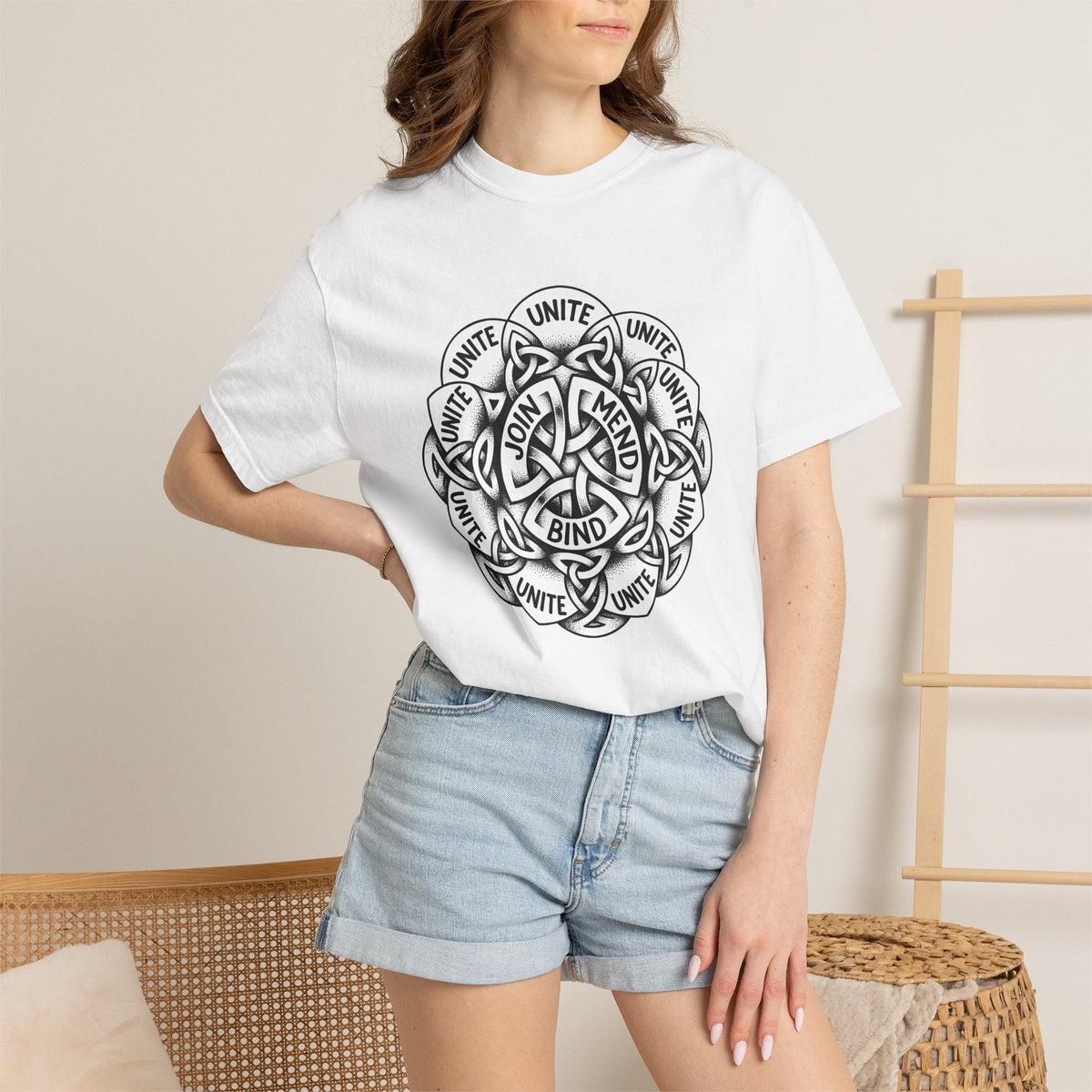 Knotwork Design Shirt Boho Chic Wellness Unisex Gift Body product image 6