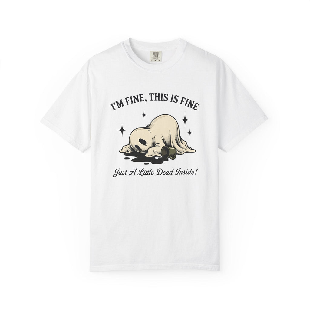 Haunted Coffee Hand-Drawn T-Shirt – Funny Halloween product image 1