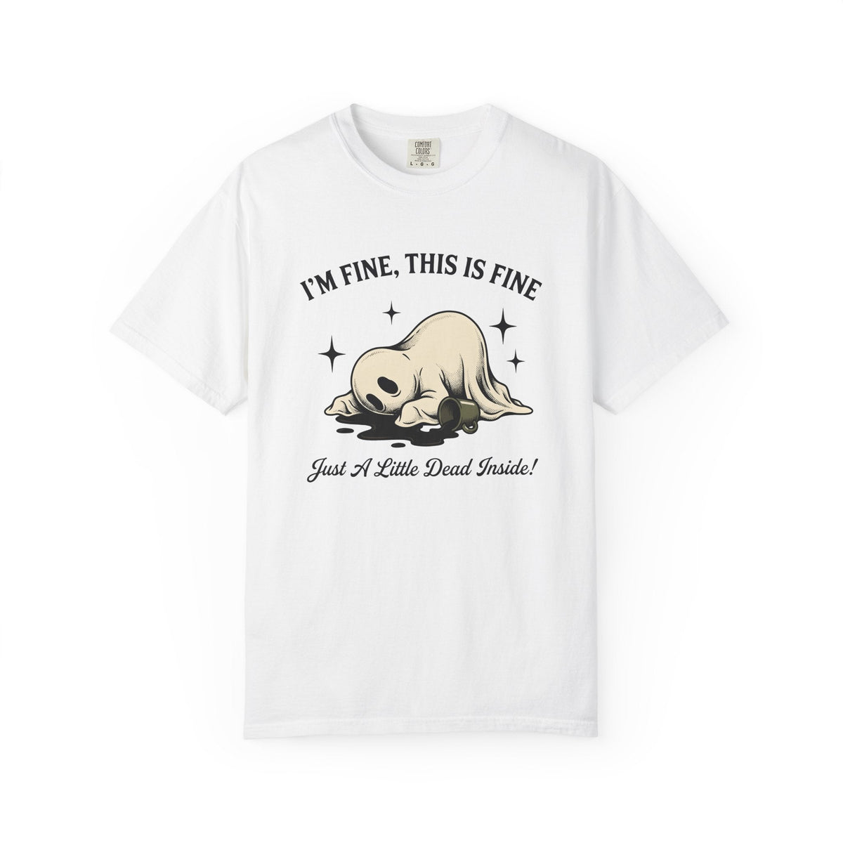 Haunted Coffee Hand-Drawn T-Shirt – Funny Halloween product image 1