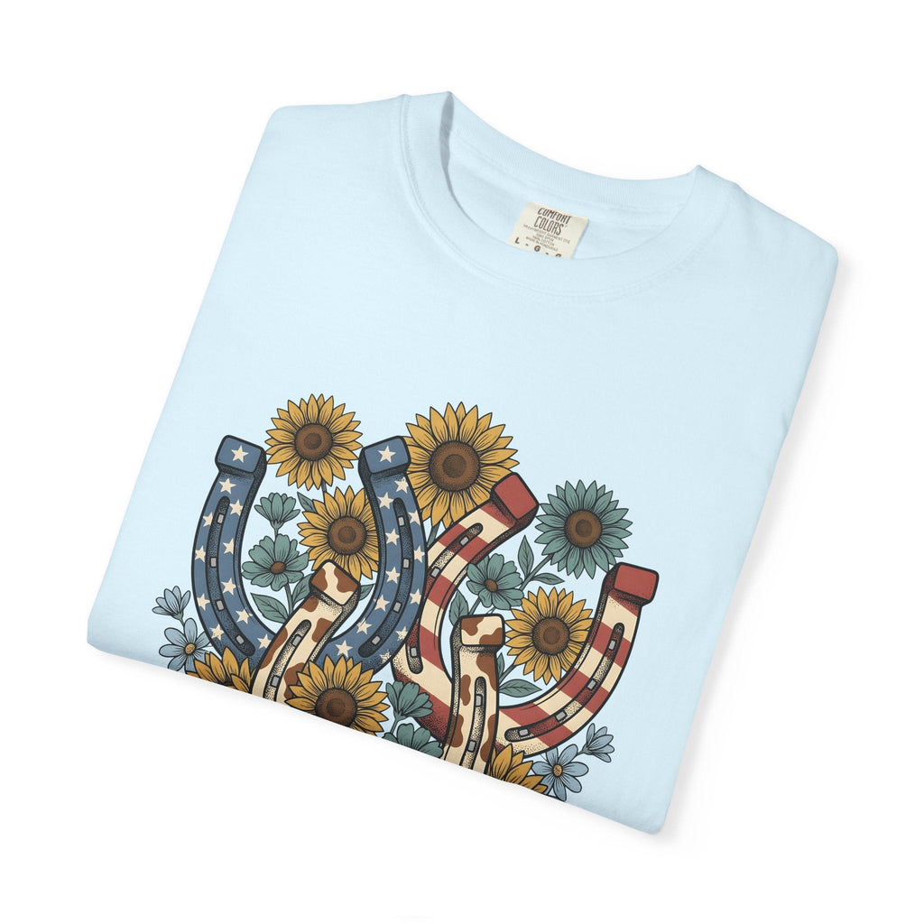 Horseshoe Sunflower Shirt America Frontier Unisex Gift Folk product image 8