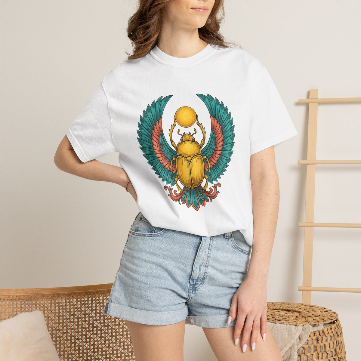Scarab Bug Design Shirt Boho Chic Supernatural Gift Women product image 6