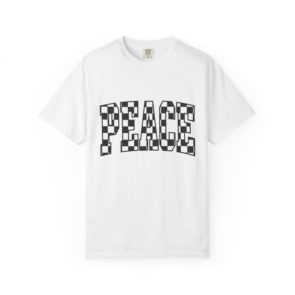 Checkered Text Shirt Peace Inspirational Unisex Gift Bold product image 1