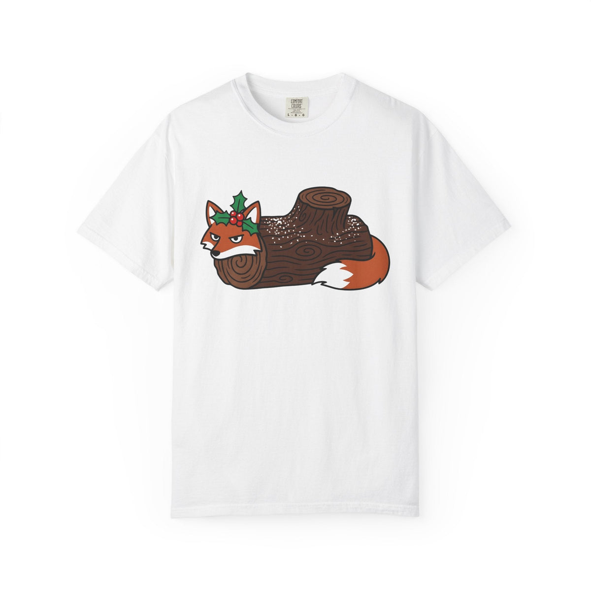 Fox Log Shirt Christmas Animal Unisex Gift Cartoon Tee product image 1