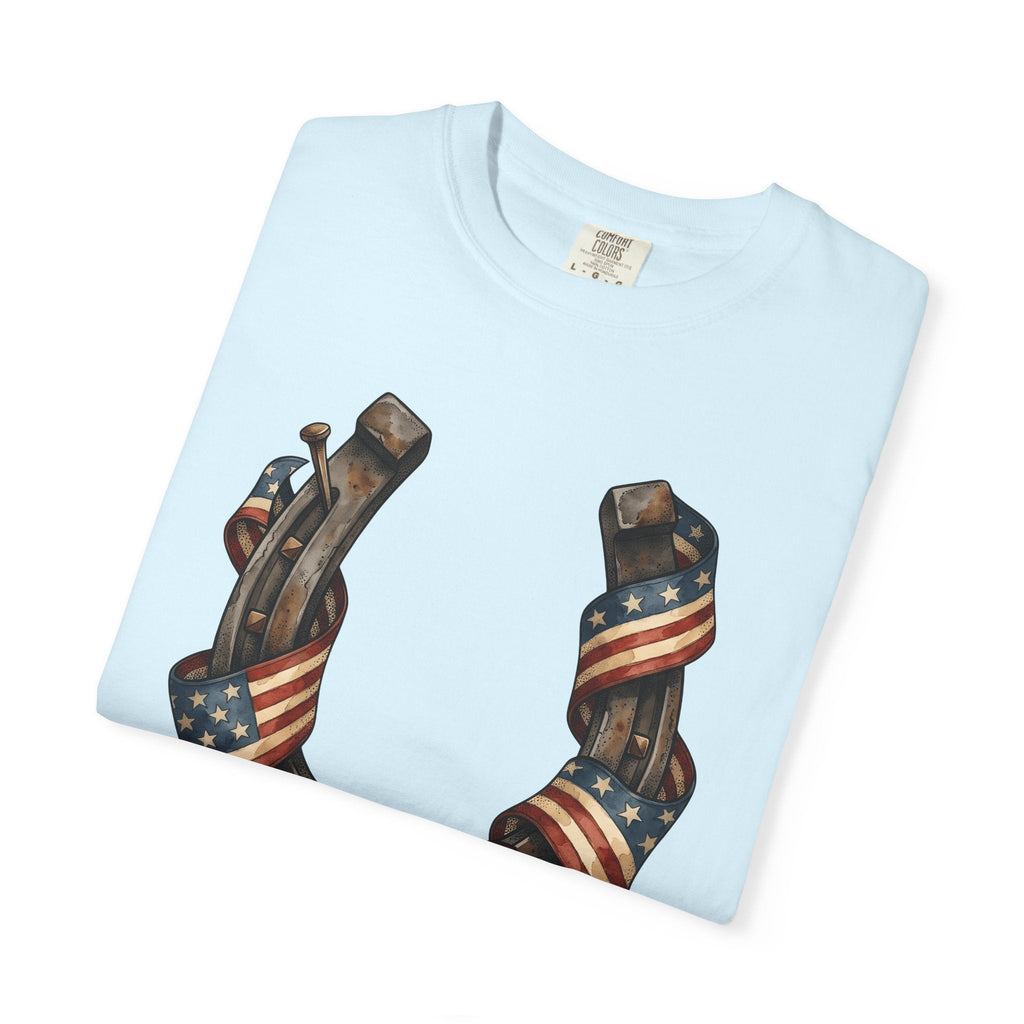 Horseshoe Flag Shirt America Patriotic Unisex Gift Rustic product image 8
