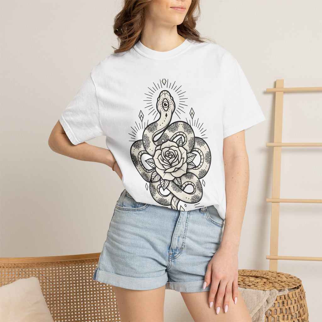 Serpent Flower Shirt Boho Chic Magic Unisex Gift Ink Tee product image 6