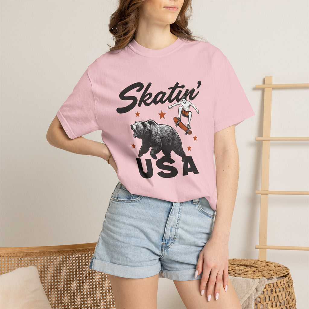Skateboarding Bear Shirt America Skate Unisex Gift Sketch product image 12