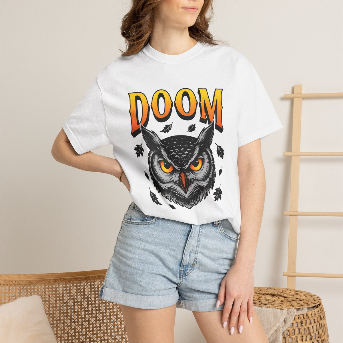 Owl Face Creepy T-Shirt – Spooky Halloween Wildlife product image 7