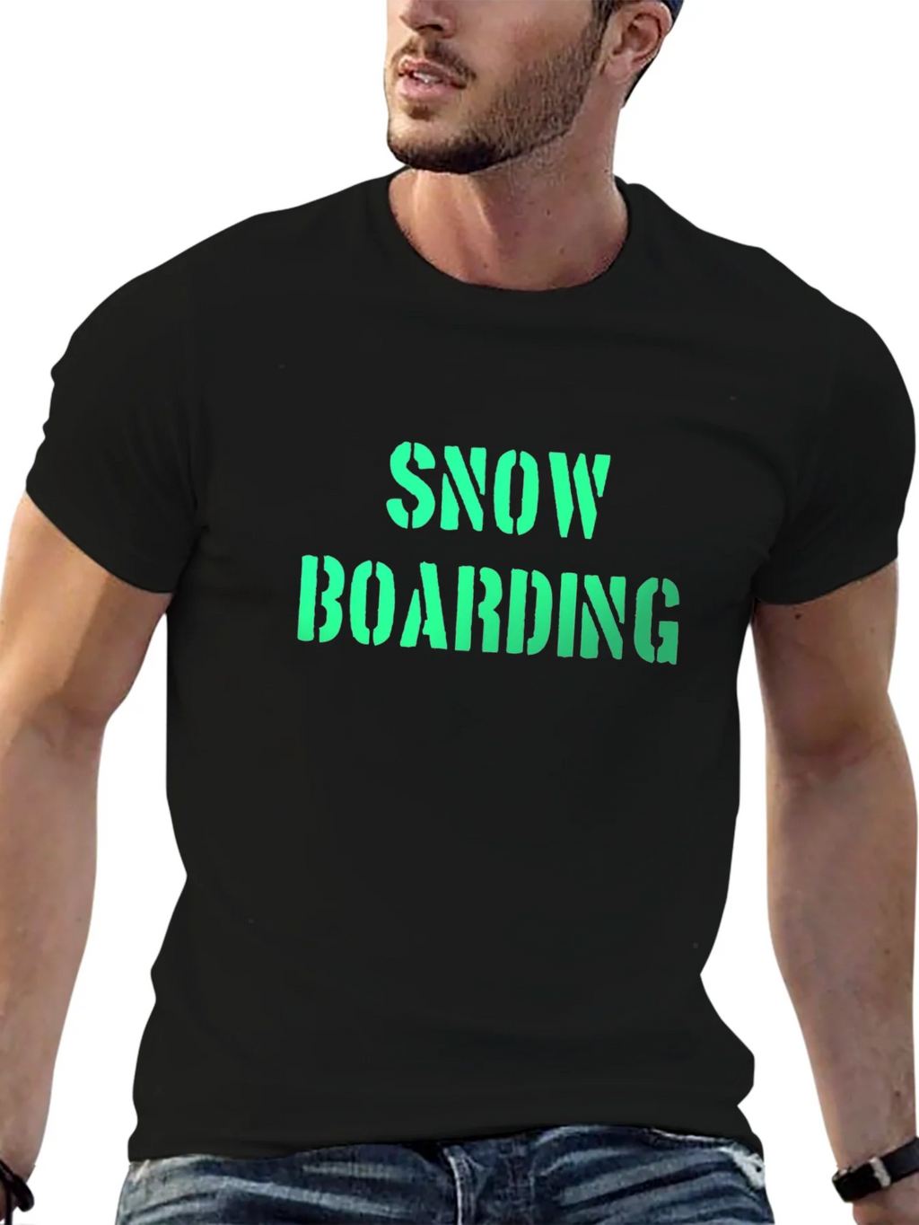 Snowboarding Graphic Black T-Shirt product image 1