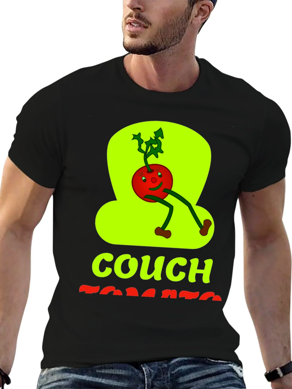 Couch Tomato Graphic Tee - Black Cotton Casual Wear product image 6