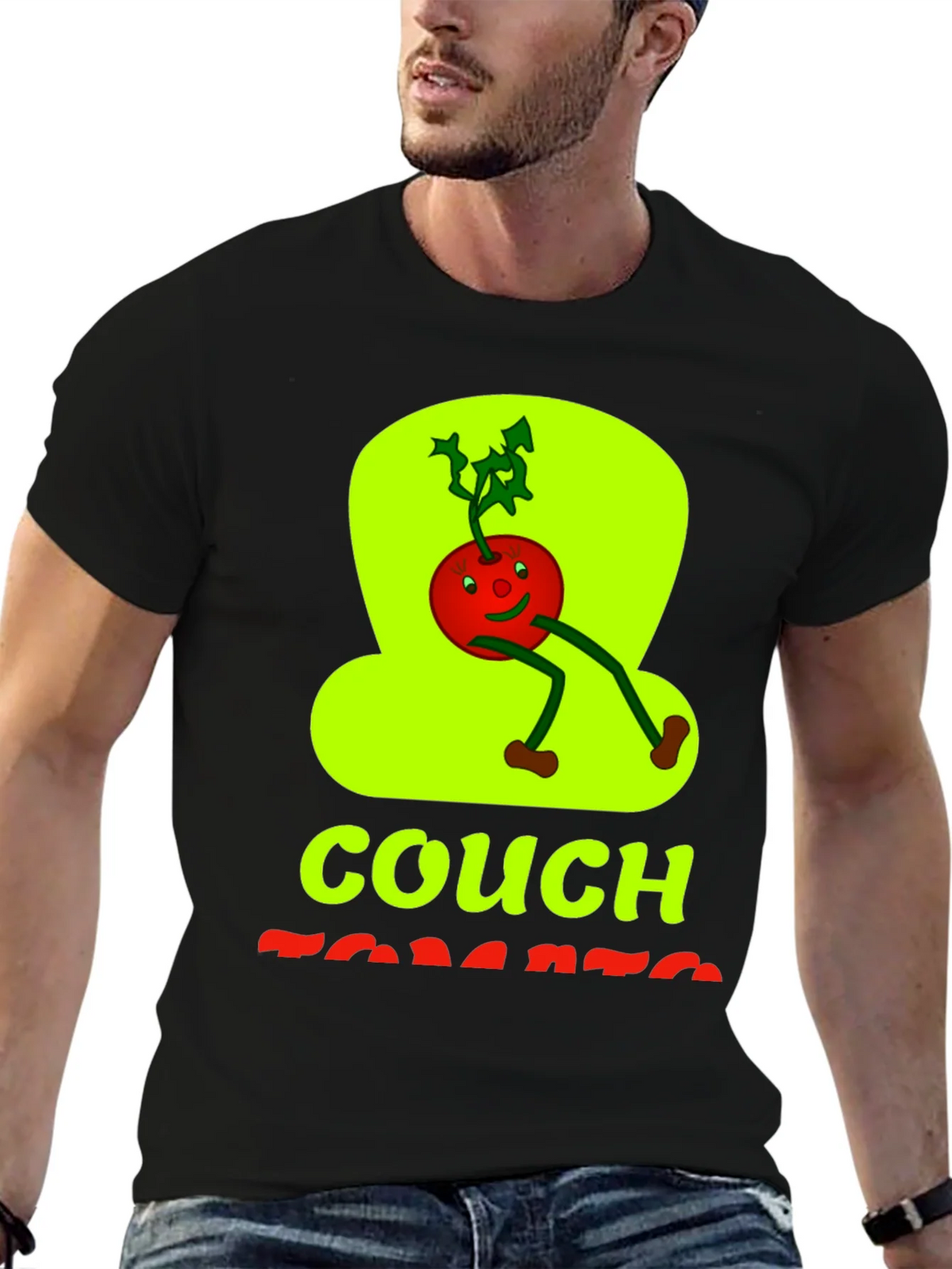 Couch Tomato Graphic Tee - Black Cotton Casual Wear product image 6