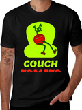 Couch Tomato Graphic Tee - Black Cotton Casual Wear product image 1