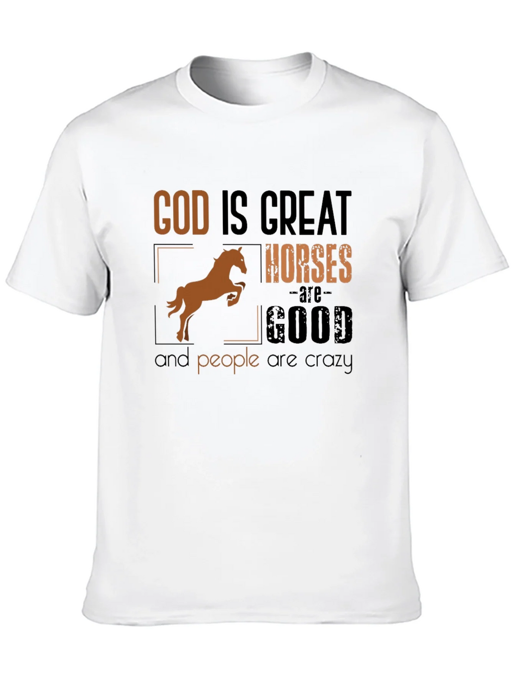 God Is Great Horses Are Good Funny T-Shirt product image 5
