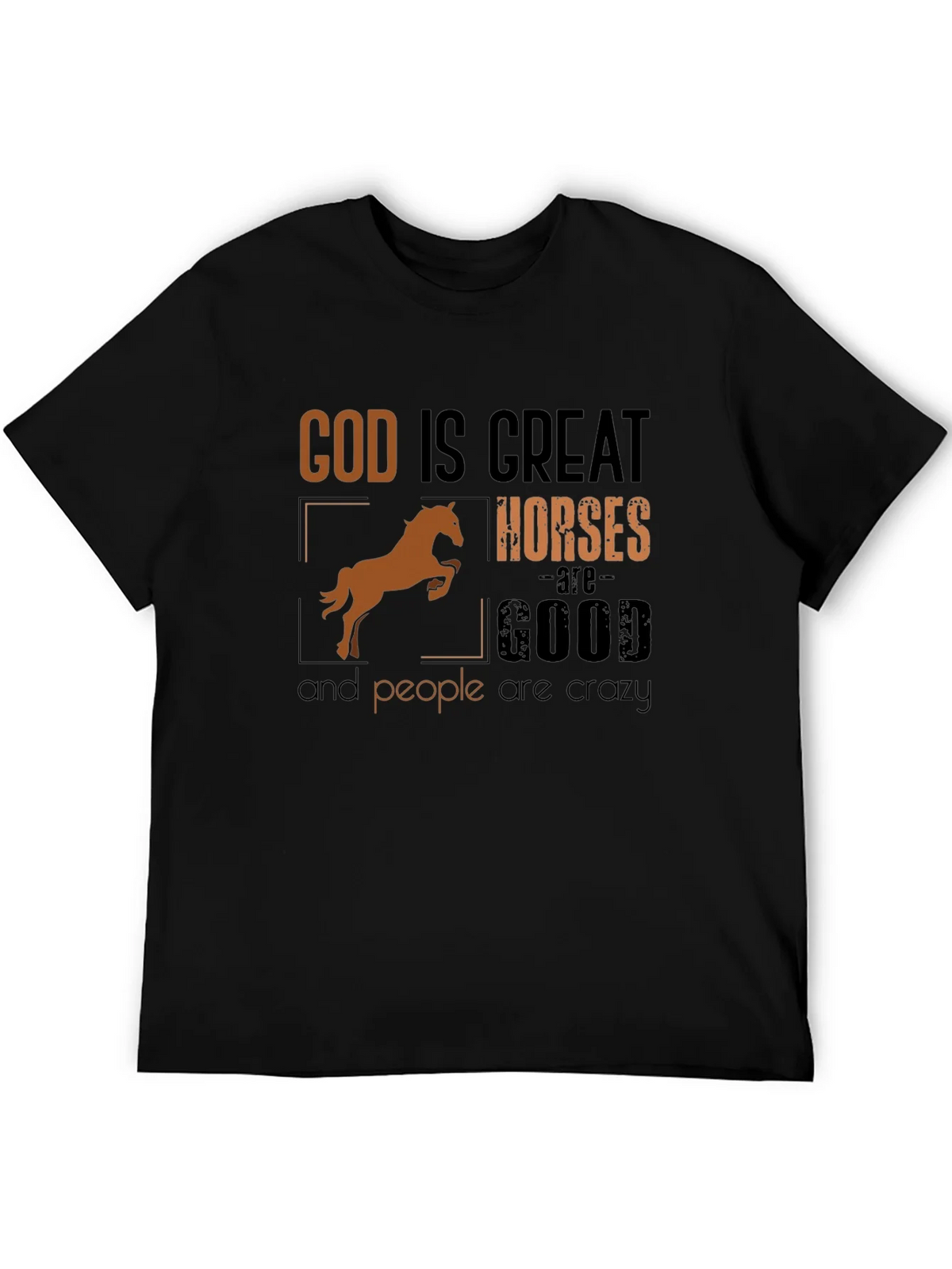 God Is Great Horses Are Good Funny T-Shirt product image 2
