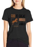 God Is Great Horses Are Good Funny T-Shirt product image 1