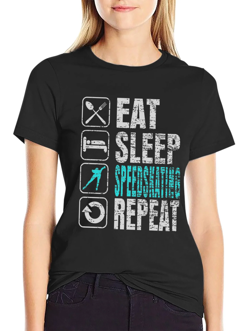Eat Sleep Speedskating Repeat T-Shirt product image 2