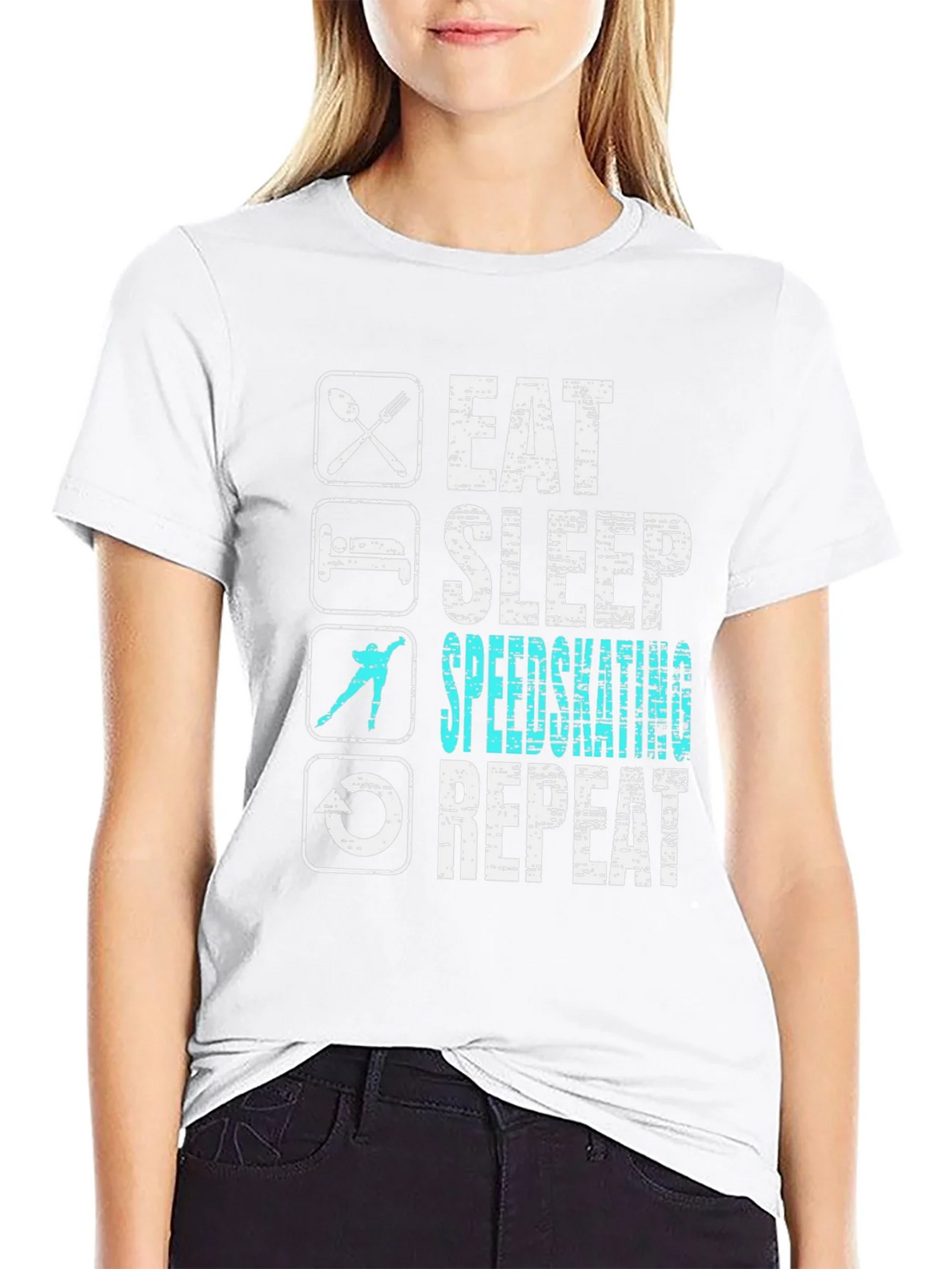 Eat Sleep Speedskating Repeat T-Shirt product image 3