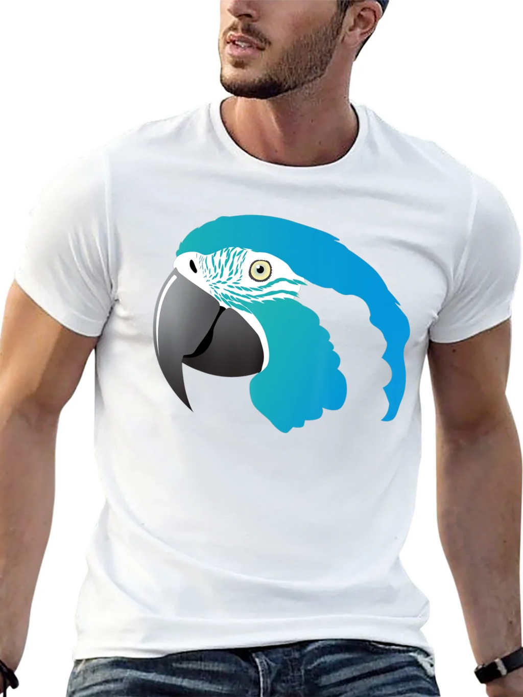 Blue Macaw Parrot Graphic T-Shirt product image 12