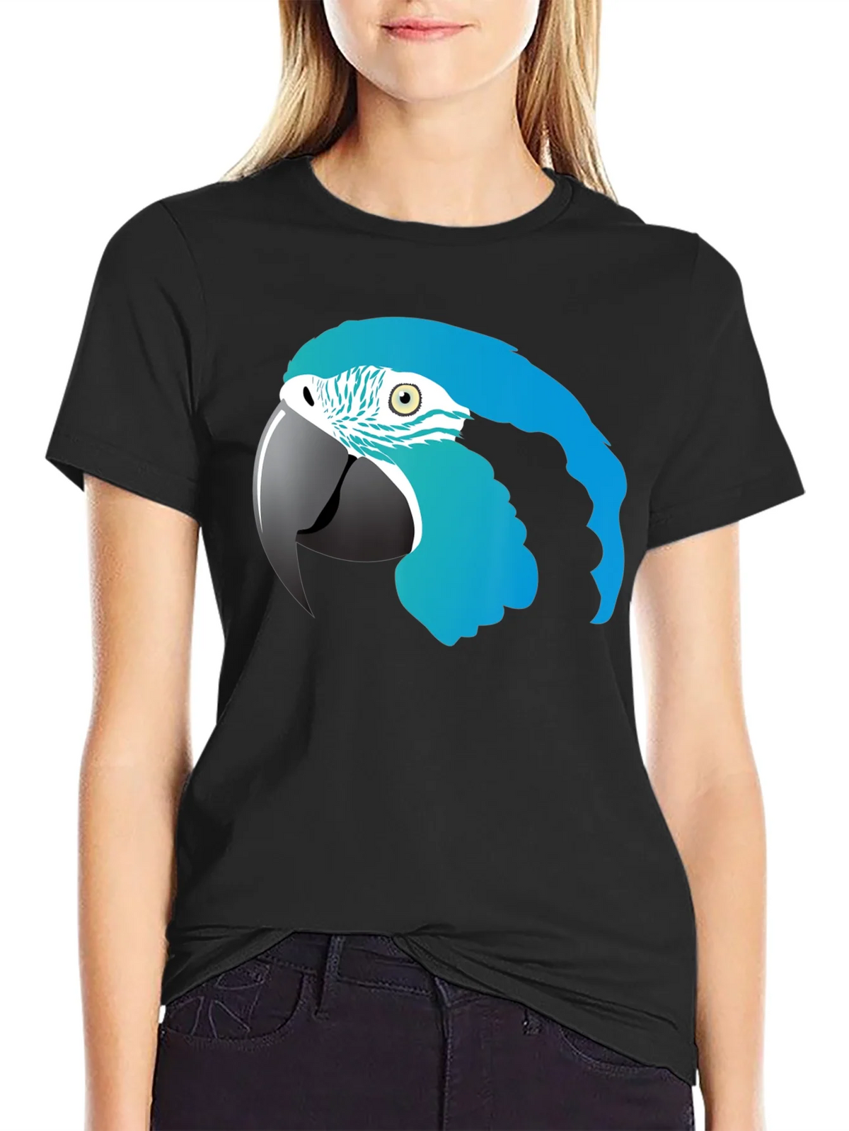 Blue Macaw Parrot Graphic T-Shirt product image 2