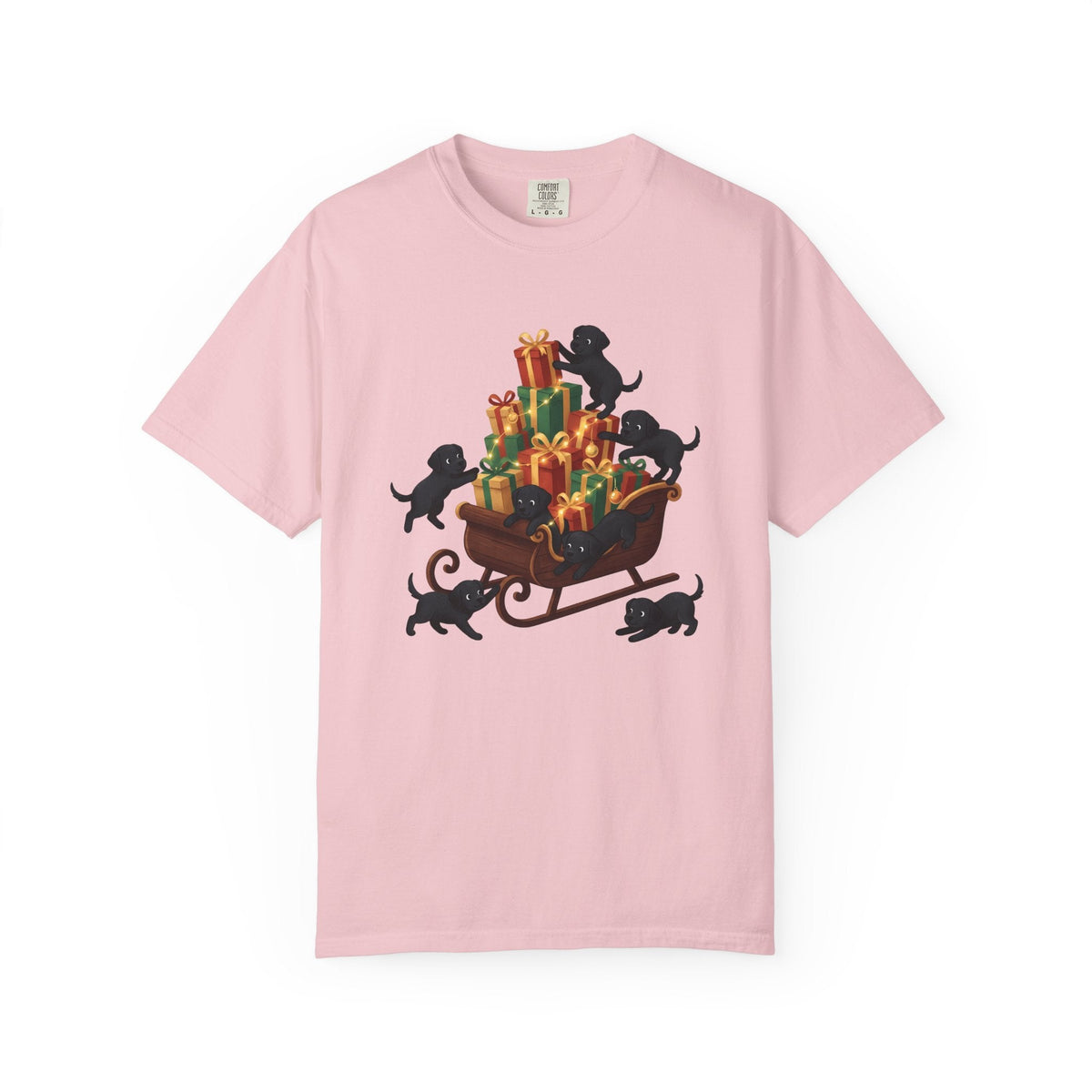 Black Lab Pups Shirt Christmas Animal Unisex Gift Sweet Tee product image 3