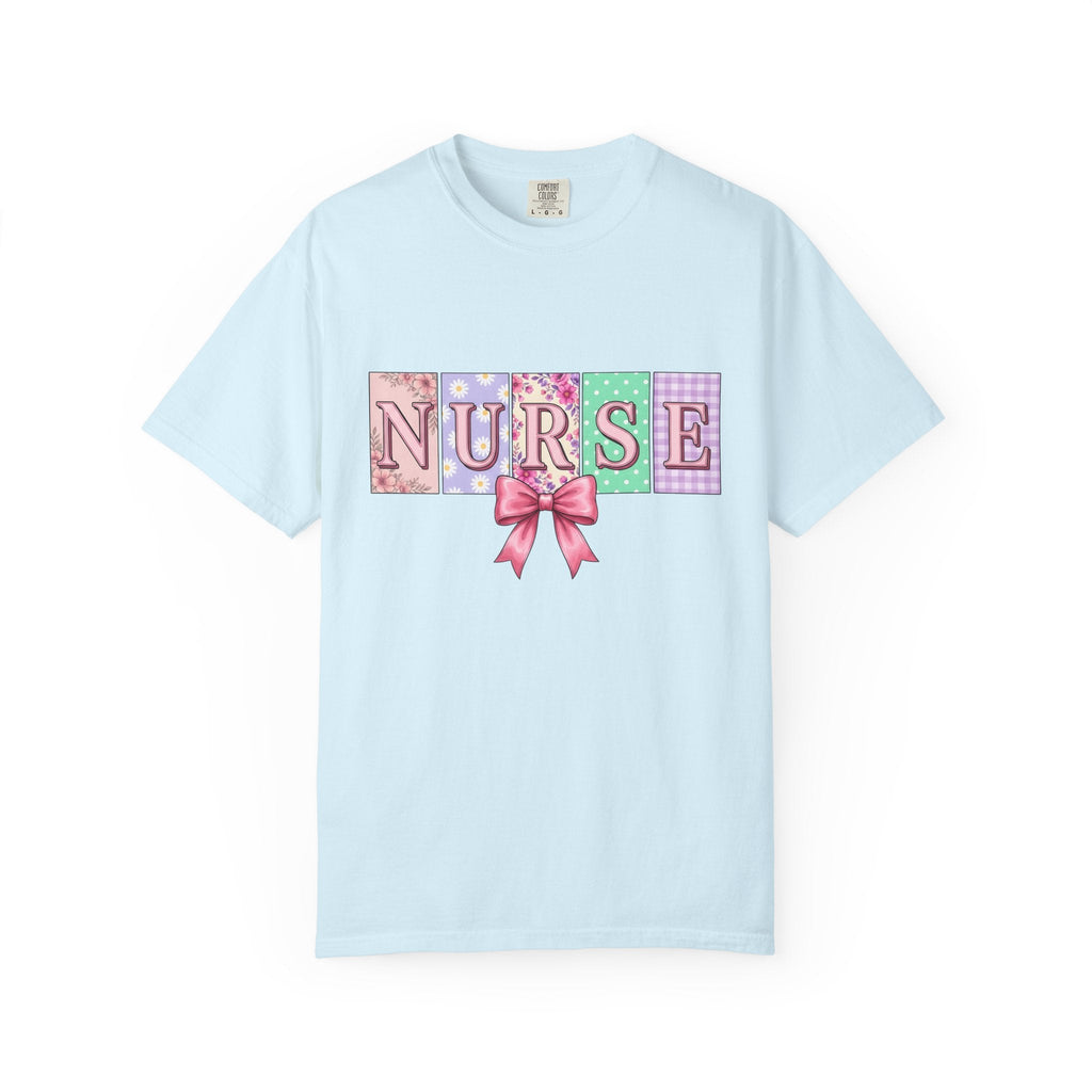 Floral Nurse Pastel Bow T-Shirt – Nursing Pride Flower product image 2