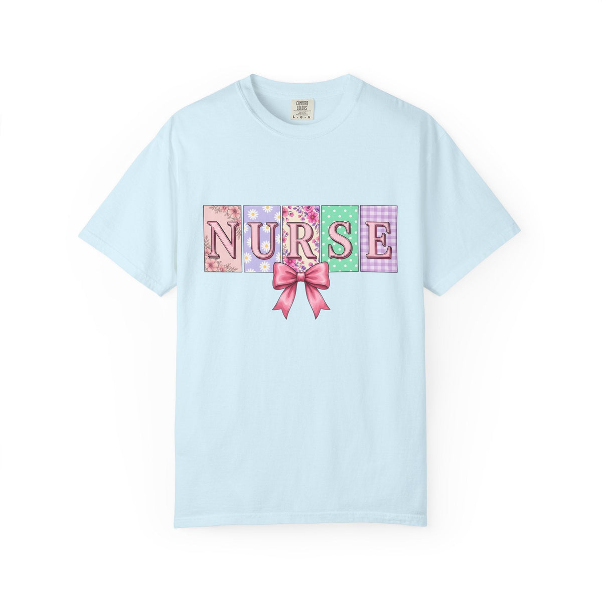 Floral Nurse Pastel Bow T-Shirt – Nursing Pride Flower product image 2