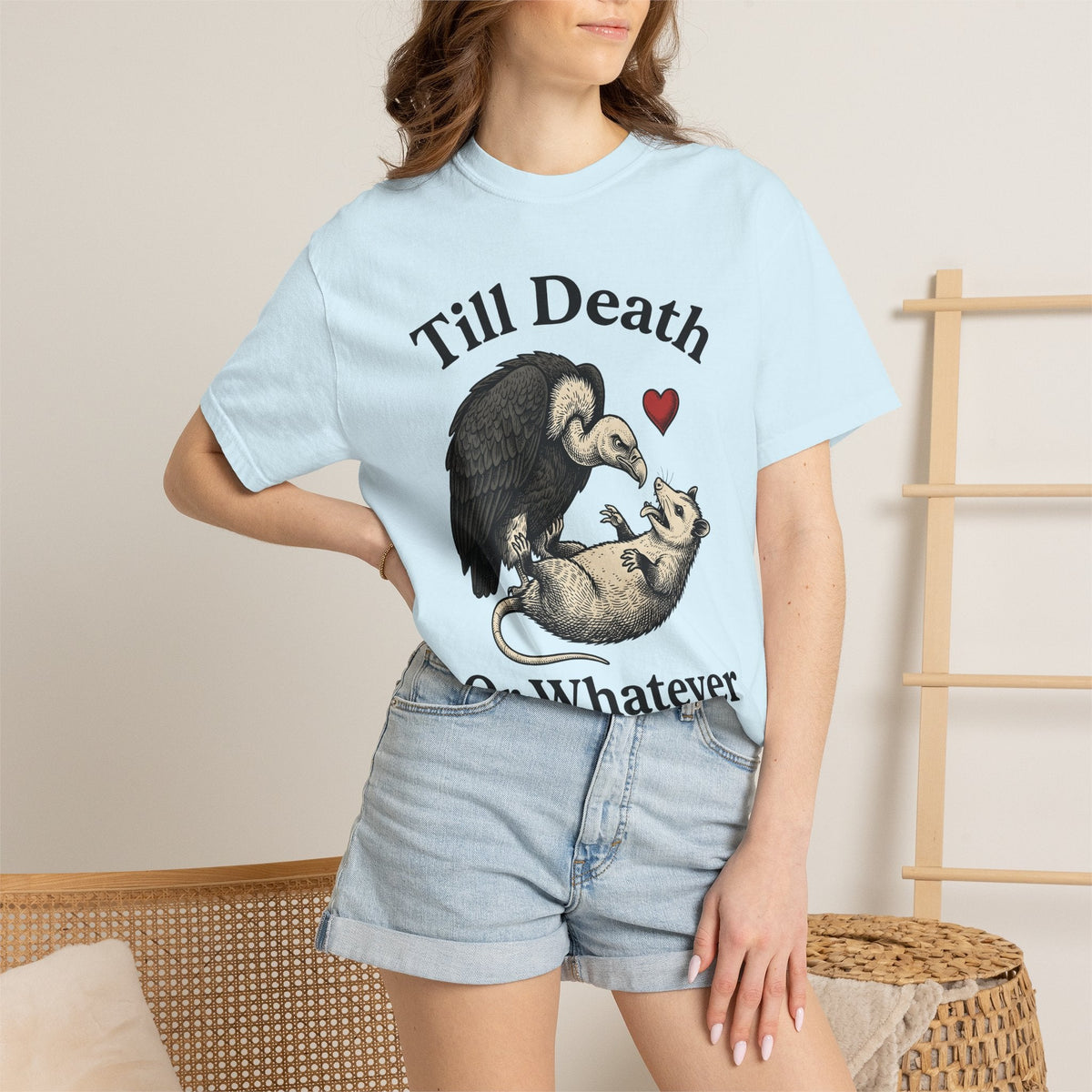 Vulture Opossum Shirt Animals Gothic Gift Women Ink Tee product image 9