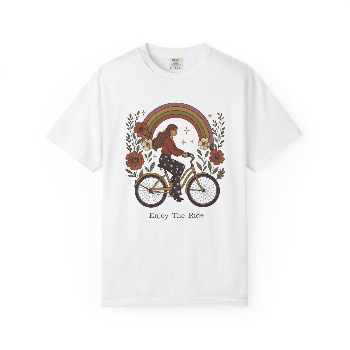Woman Bicycle Shirt Cycling Floral Gift for Women Boho Tee product image 1