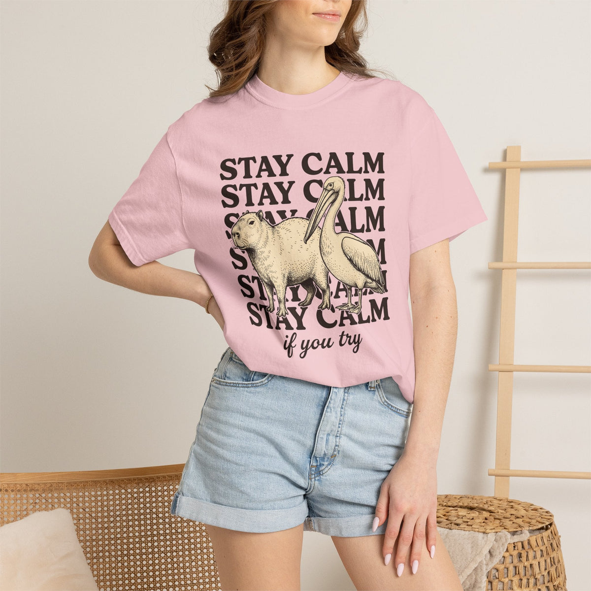Capybara Bird Shirt Funny Wildlife Unisex Gift Retro Tee product image 12