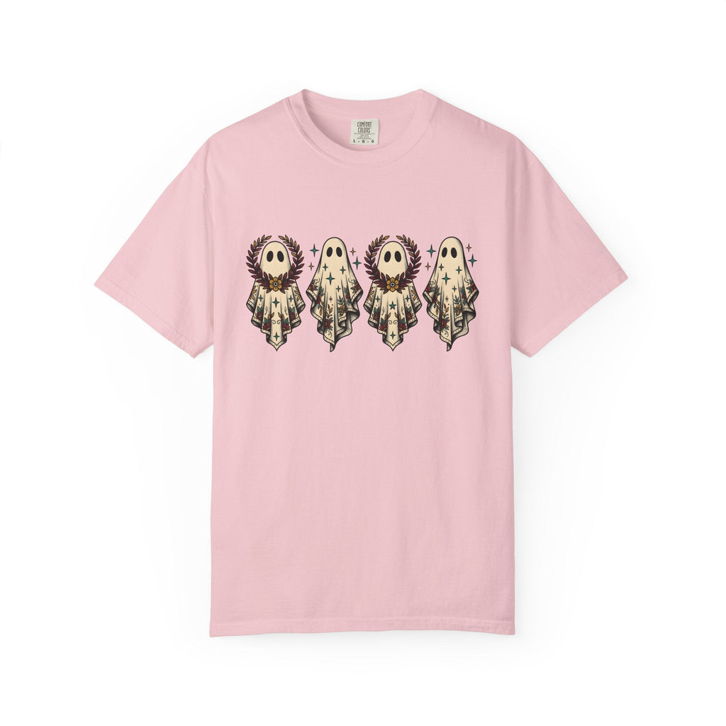 Floral Ghost Shirt Halloween Boho Gift Women Vintage Tee product image 3