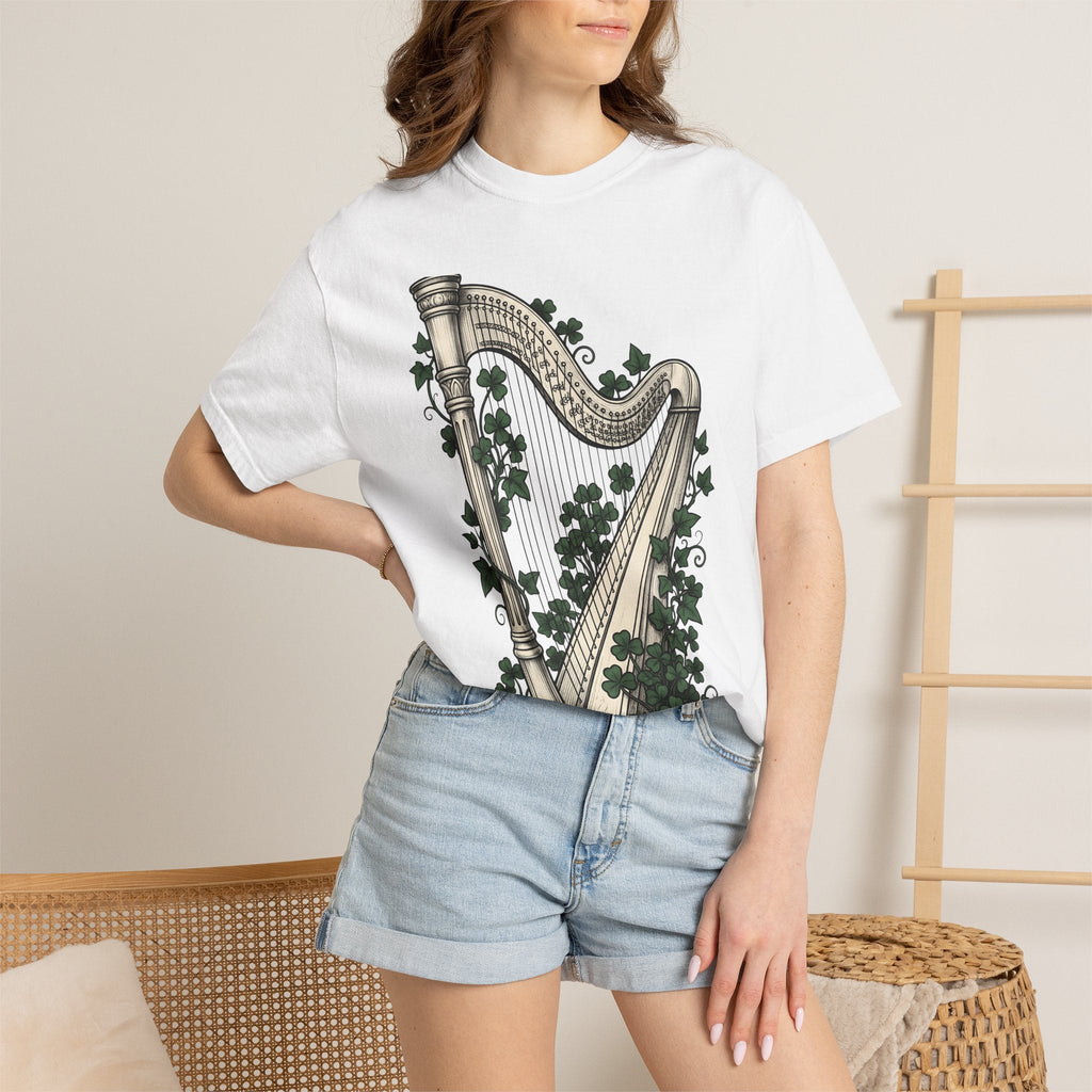 Harp Shamrock Shirt St Patrick's Day Emerald Isle Unisex product image 6
