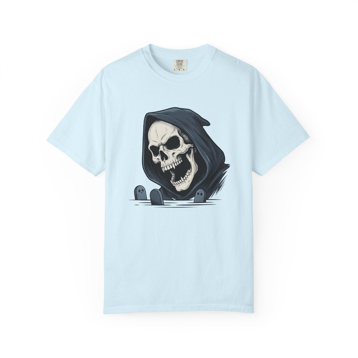 Grim Reaper Tattoo Style T-Shirt – Spooky Halloween Dark product image 2