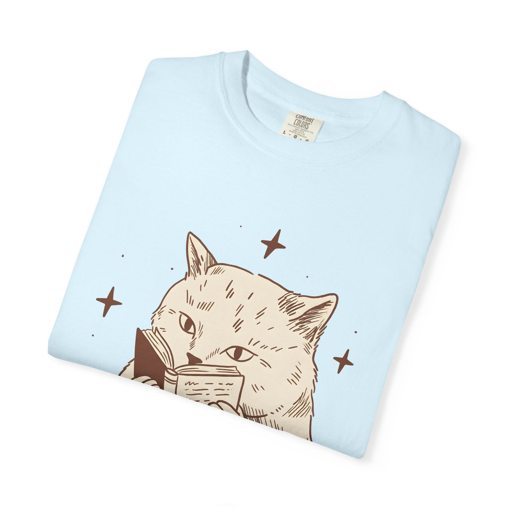 Cat Reading Shirt Bookworm Unisex Gift Hand Drawn Tee Kitty product image 8