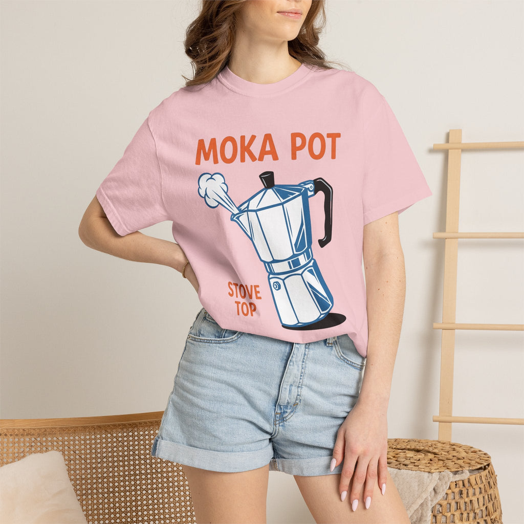Moka Pot Shirt Coffee Kitchen Unisex Gift Line Art Tee product image 12